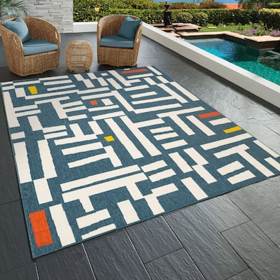 Sevita Graphic Print Bohemian Polypropylene Area Rug