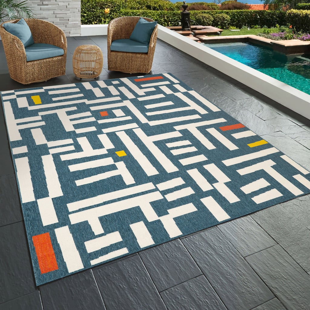 Sevita Graphic Print Bohemian Polypropylene Area Rug
