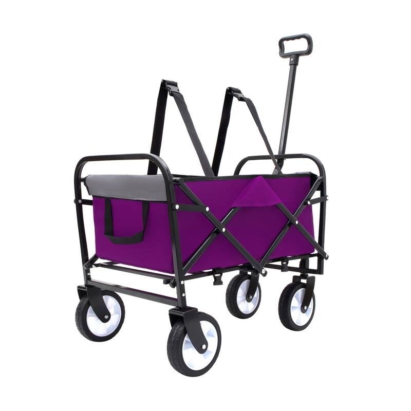 Foldable Wagon with Straps, Beach & Utility Cart, 225lb Capacity