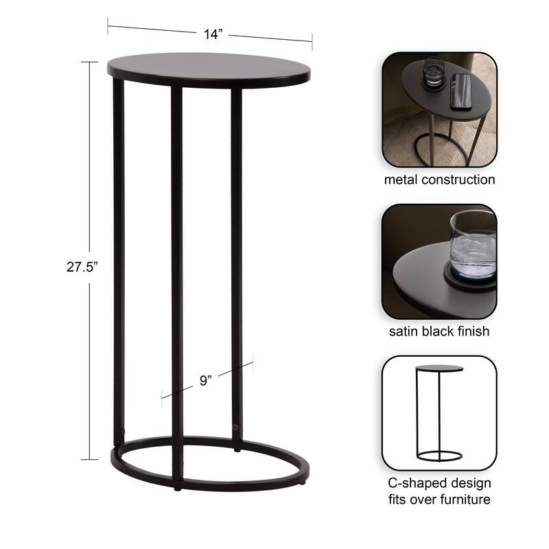 Kate and Laurel Natalli Metal Oval C-Table