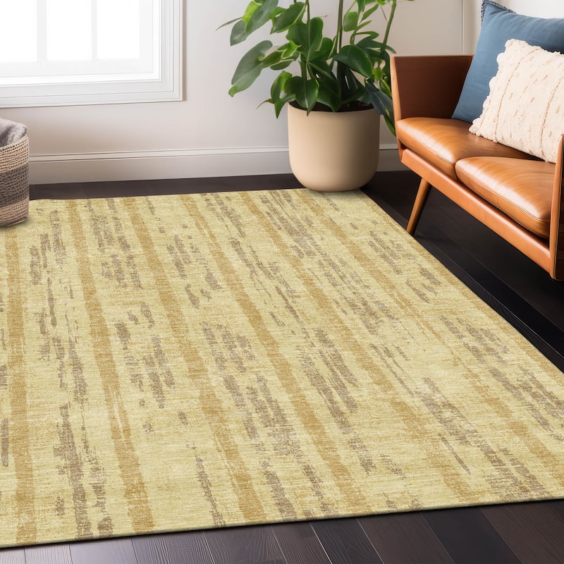 Machine Washable Indoor/ Outdoor Chantille Stripe Ombre Rug