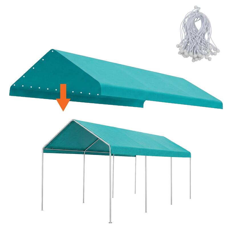 Aoodor 10 x 20 FT Carport Replacement Canopy Cover - Green