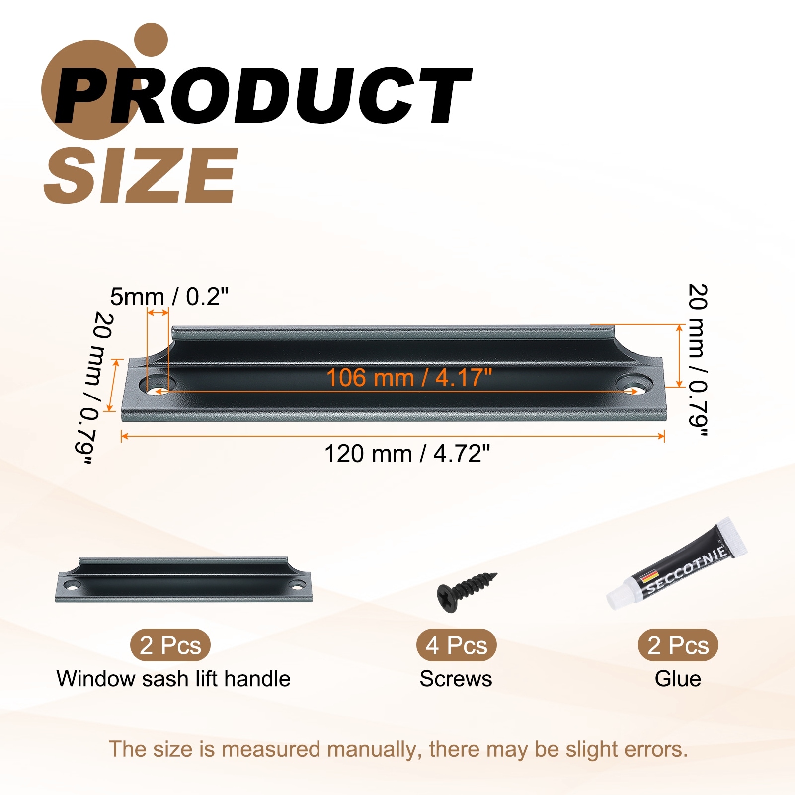 Drawer Pulls Handles, Window Sash Lift Handle Finger Pulls with Mounted Screw Glue for Sliding Window Drawer