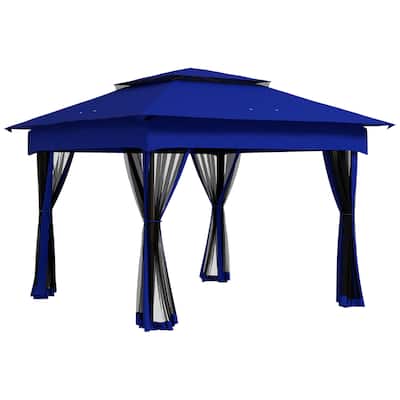 11' x 11' Pop Up Canopy, Outdoor Patio Gazebo Shelter with Removable Zipper Netting, Instant Event Tent w/ 114 Square Feet