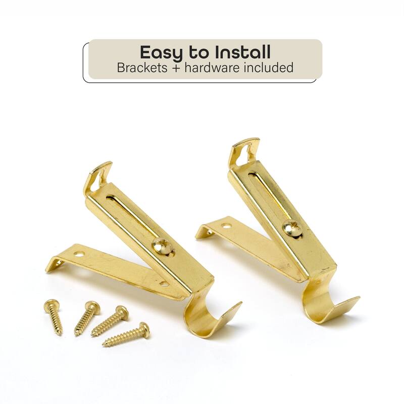 ACHIM Fantasia 5/8" Cafe Rod Bracket 3/4" Projection - 1 Pair