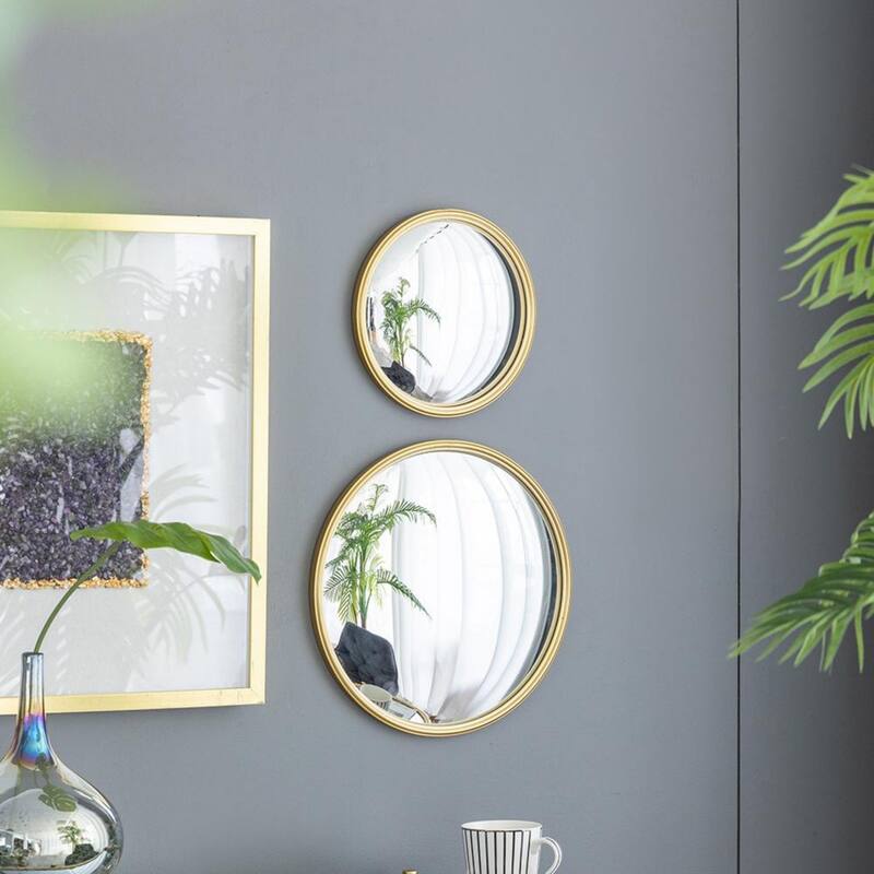Golden Round Living Room Wall Mirror