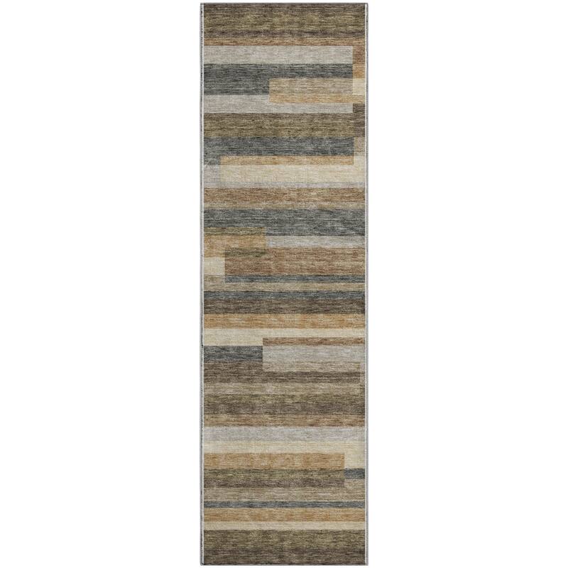 Premium Washable Super Soft Stripes Stacked Mayfield Rug