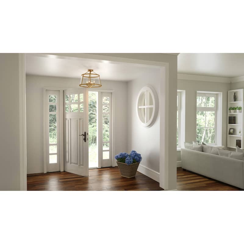 Quoizel Barlow Weathered Brass 4-light Semi-Flush Mount