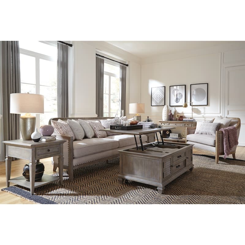 Magnussen Home Lancaster Dovetail Grey Rectangular Sofa Table - 50''W x 17''D x 29''H