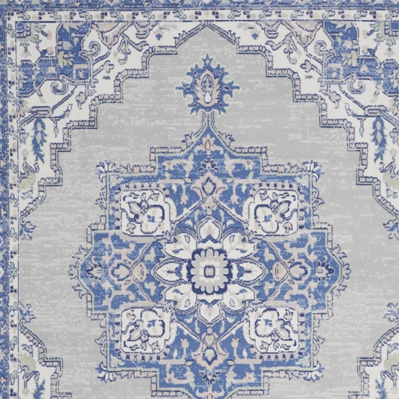Power Loomed Distressed Floral Non Skid Stain Resistant Area Rug - 120' X '96' X '0.39