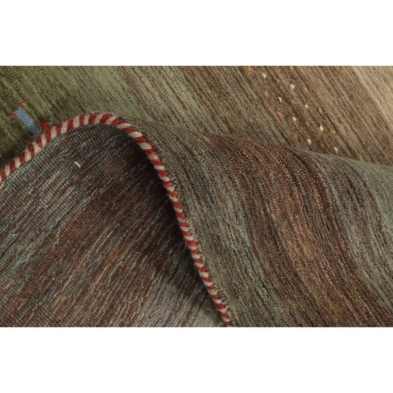 Hand Knotted Oriental 100% Wool Carpet Tribal Animal Pictorial Multi-Colored Gabbeh Area Rug - 7' 11'' X 4' 6''