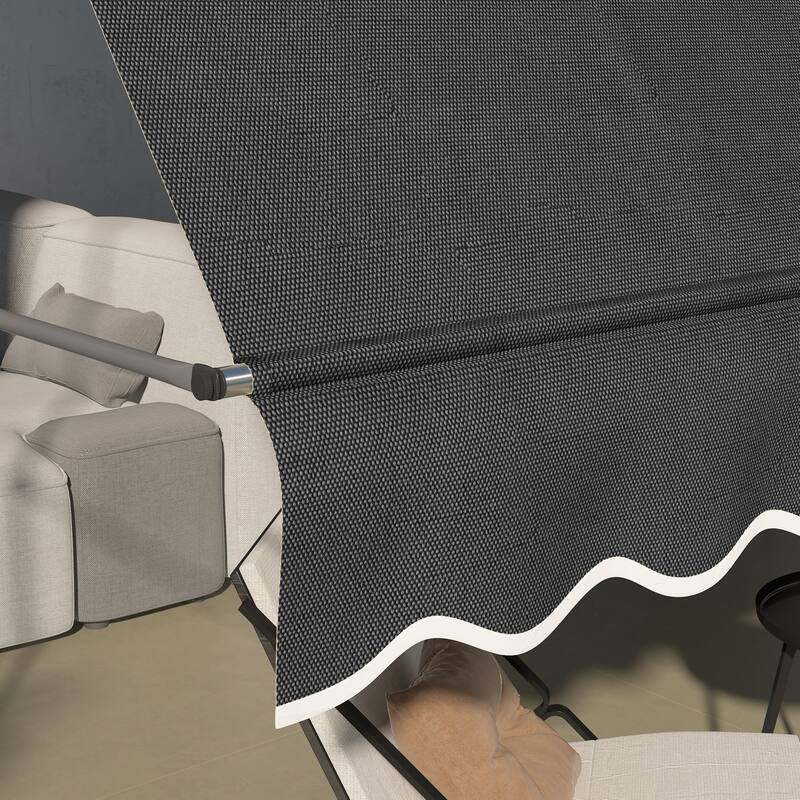 Outsunny 10' x 4' Manual Retractable Awning, Non-Screw Freestanding Patio Sun Shade Shelter