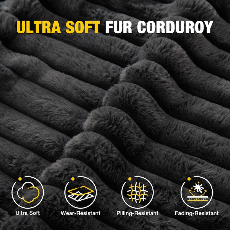 64" Oversized Chaise Lounge Chair Sofa Bed, Corduroy Upholstered Sleeper Chair with Wood Frame, Storage Pockets, Cup Holders