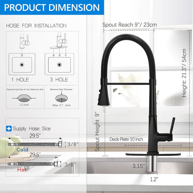 Single Handle Pull Down Sprayer Kitchen Faucet with Oil Rubbed Bronze