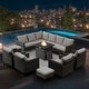 preview thumbnail 1 of 11, Gymojoy Outdoor Patio Sofa with Swivel Chairs Set Grey - Beige