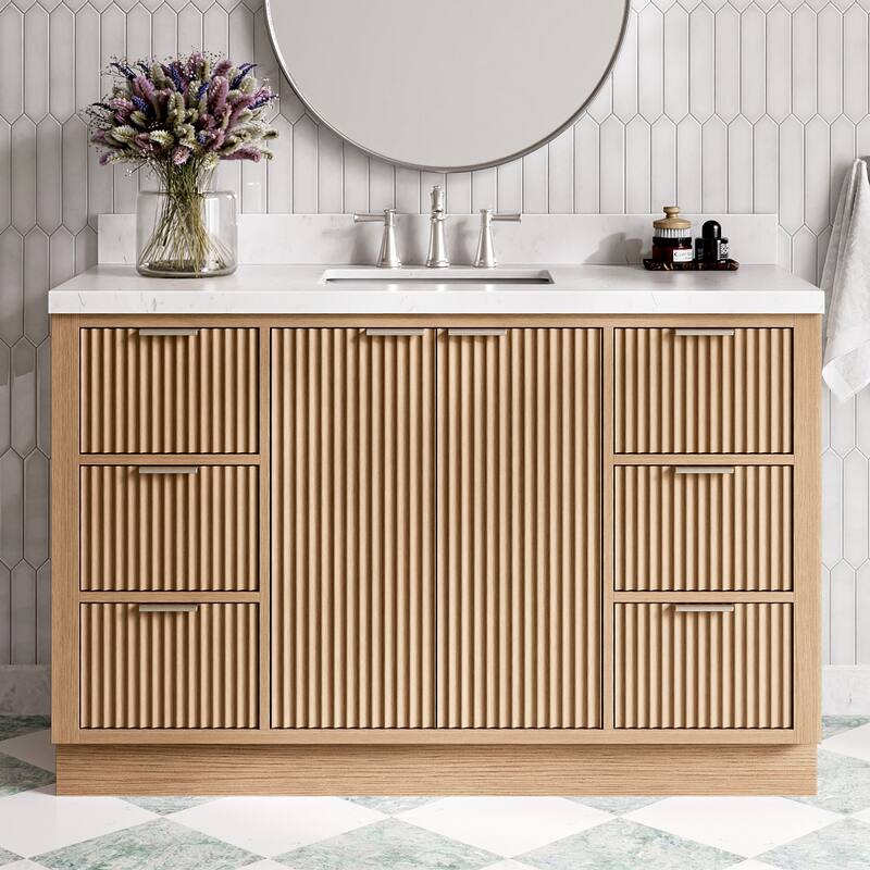 Ariel P54-BC Milan 54" Single Free Standing Vanity Cabinet Only