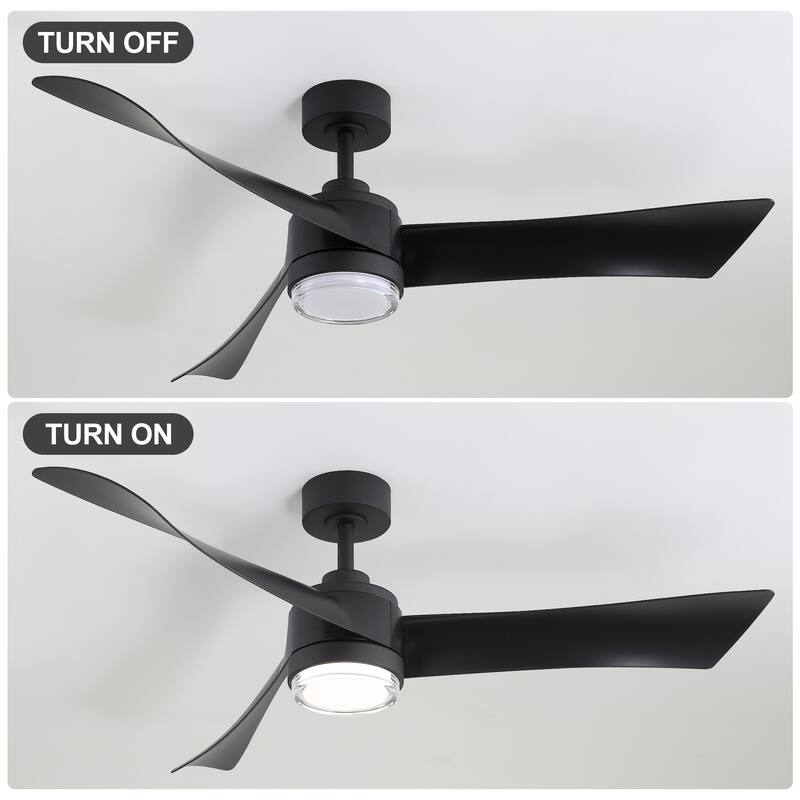 54" ABS 3-Blade LED Ceiling Fan with Light and Remote