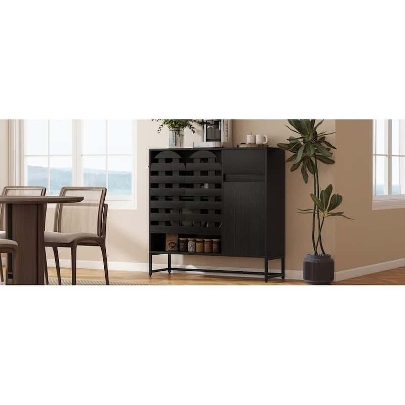 44.3"Sideboard Cabinet With Storage,Coffee Bar Console Table With Storage,Storage Cabinet With Arched Lattice Doors And Drawer