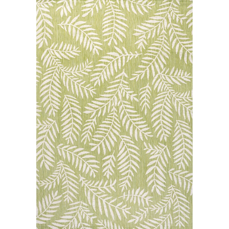 JONATHAN Y Galon Palm Frond Indoor/Outdoor Area Rug - 8 X 10 - Green/Cream