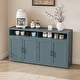 preview thumbnail 3 of 18, 4-door Classic Sideboard with Open Storage and Adjustable Shelves Perfect for kitchens, living rooms