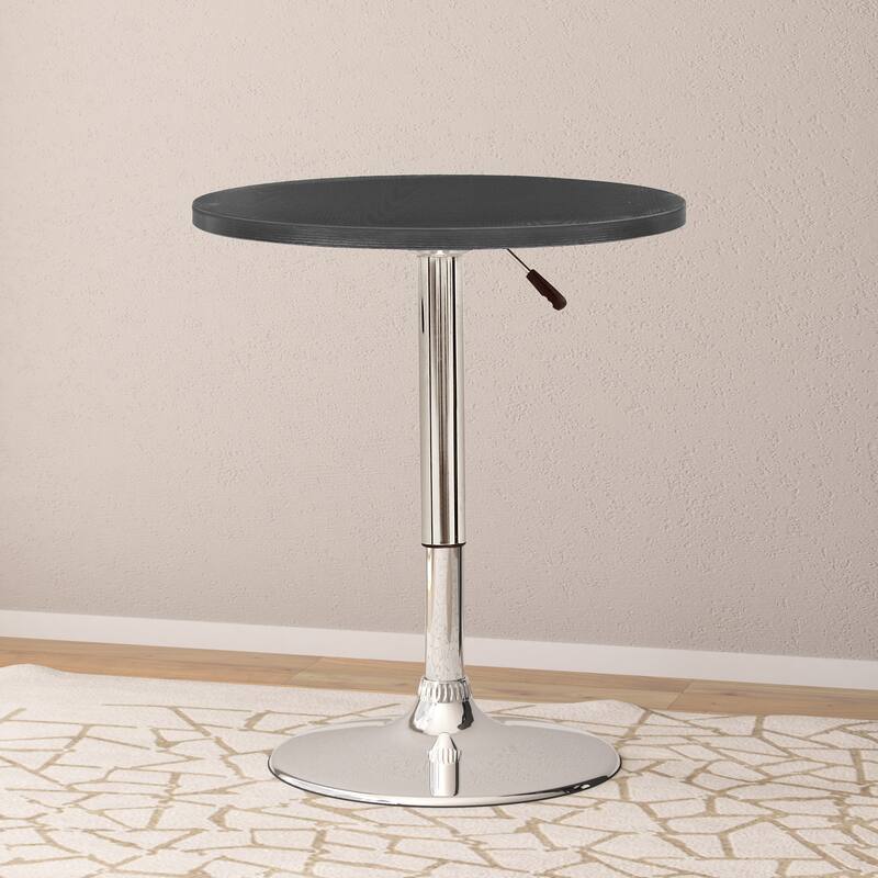 Maya Adjustable Height Round Bar Table - Black