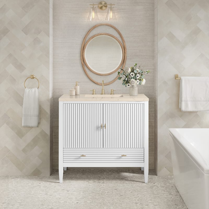 James Martin Vanities 485-V36-3EMR Myrrin 36" Single Basin Wood Vanity