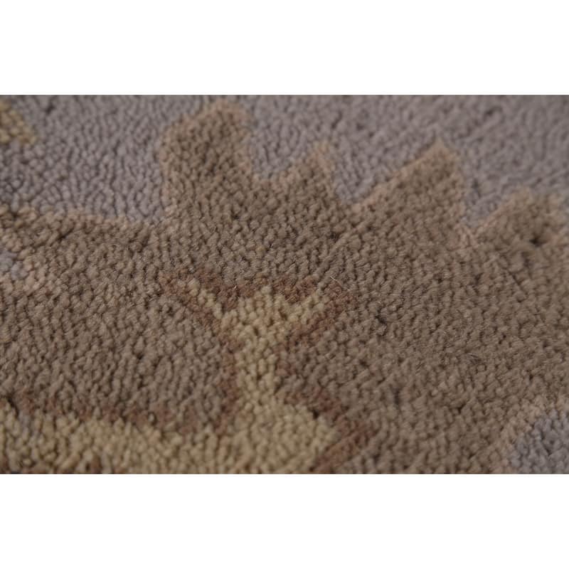 Earth Tone Oushak Indian Area Rug Hand-Knotted Wool Carpet - 9'1" x 11'10"