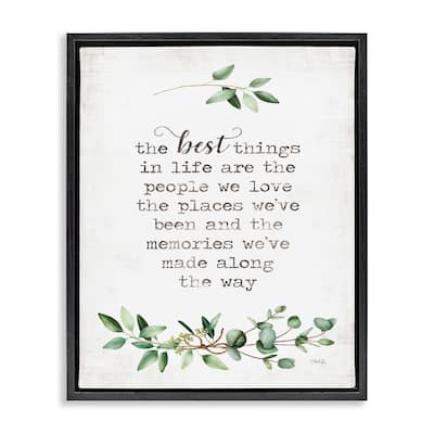 Stupell The Best Things In Life Are People Plants Typography Floater Frame - Green