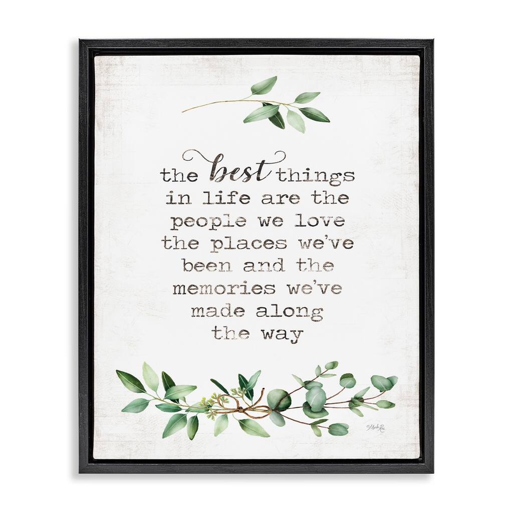 Stupell The Best Things In Life Are People Plants Typography Floater Frame - Green