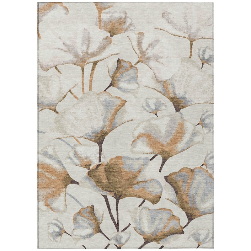 Machine Washable Indoor/ Outdoor Floral Love Chantille Rug