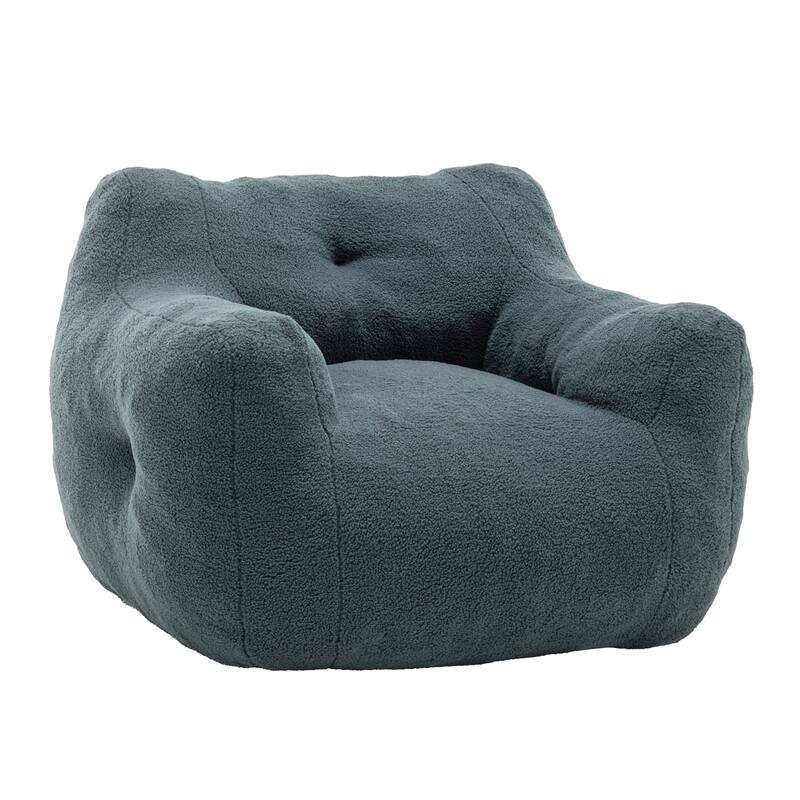 Teddy Fabric Bean Bag Chair, High Density Foam Bean Bag Sofa, Comfy Fluffy Lazy Sofa Chair Living Room, Bedroom
