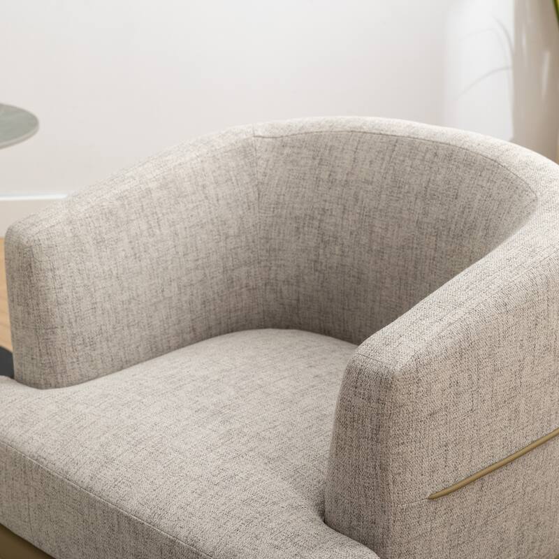 Mustard 28.9" Two-tone Barrel Chair