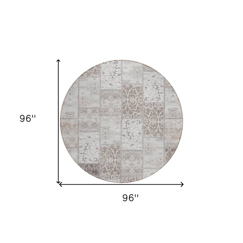 Alnalo Patchwork Weather Resistant Versatile Elegance Round Outdoor Rug - 8' Round