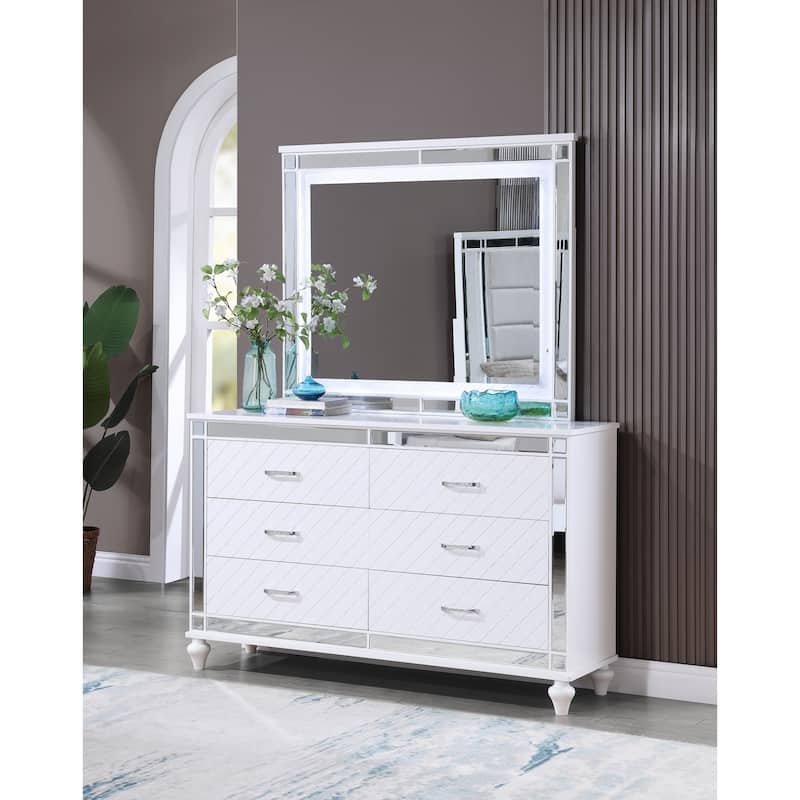 Livorno Gunmetal 6-Drawer 62 in. W Dresser