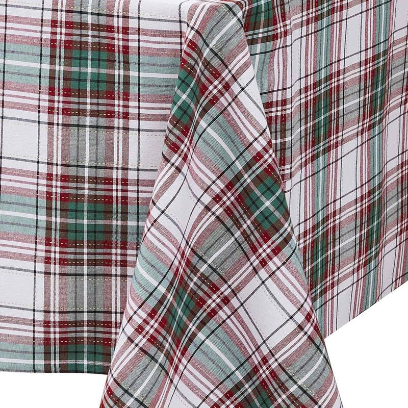 Avanti Linens Holiday Plaid 52" X 70" Tablecloth