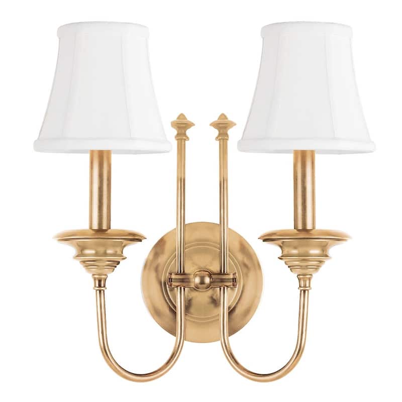 Hudson Valley Lighting Yorktown 2 Light 14" Tall Wall Sconce - Aged Brass