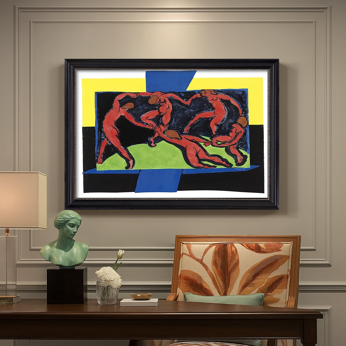 The Dance 1910-Henri Matisse-Custom Framed Canvas - Overstock