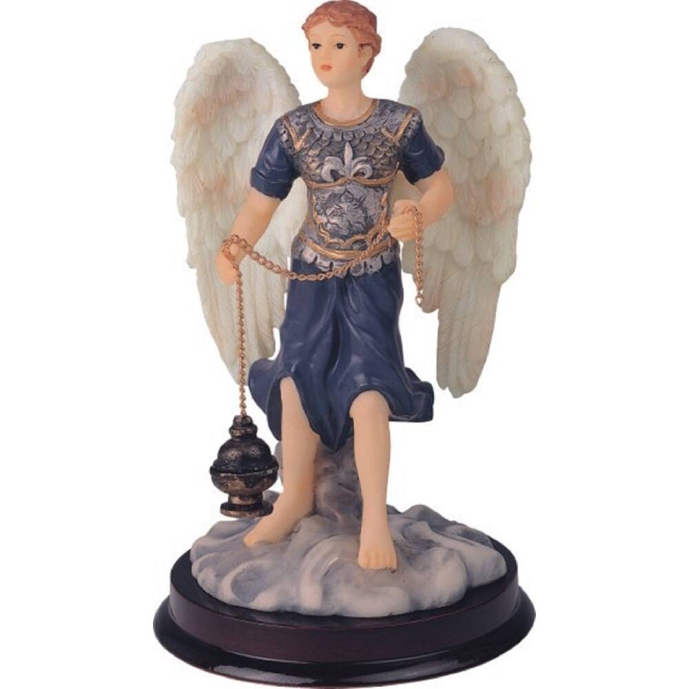 Q-Max 6"H Archangel Sealtiel Statue Angel of Prayer Holy Figurine Religious Decoration