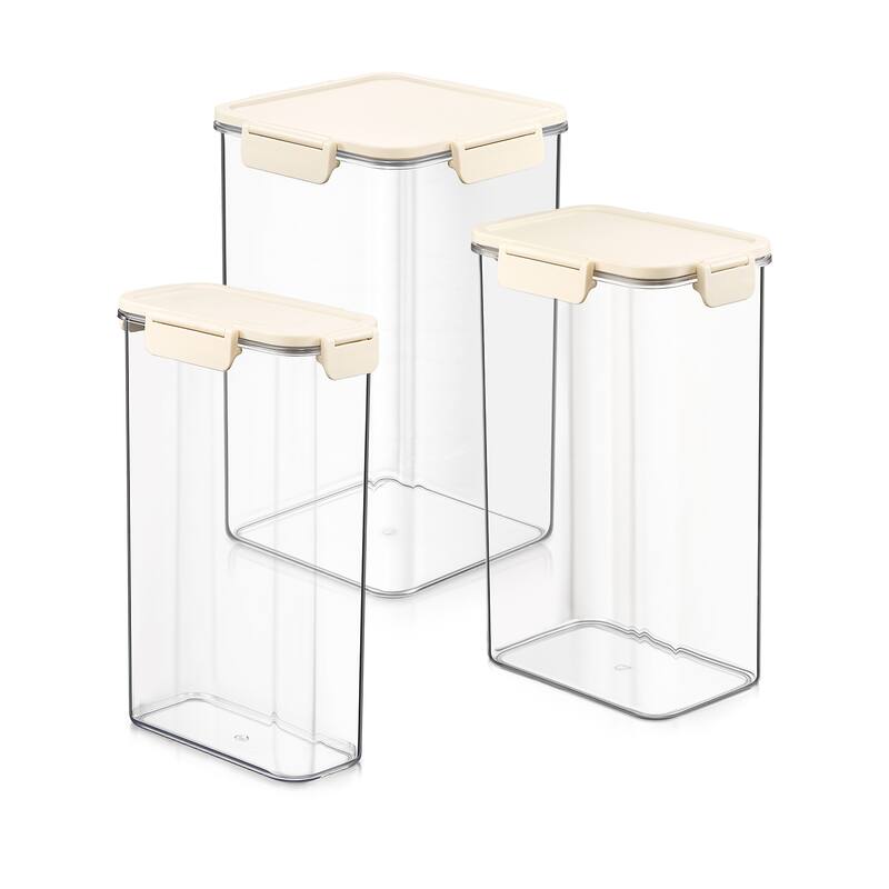 Sorbus Airtight Food Storage Container Set, Stackable Clear Pantry Canisters with Lids - Large Variety - 3 Piece