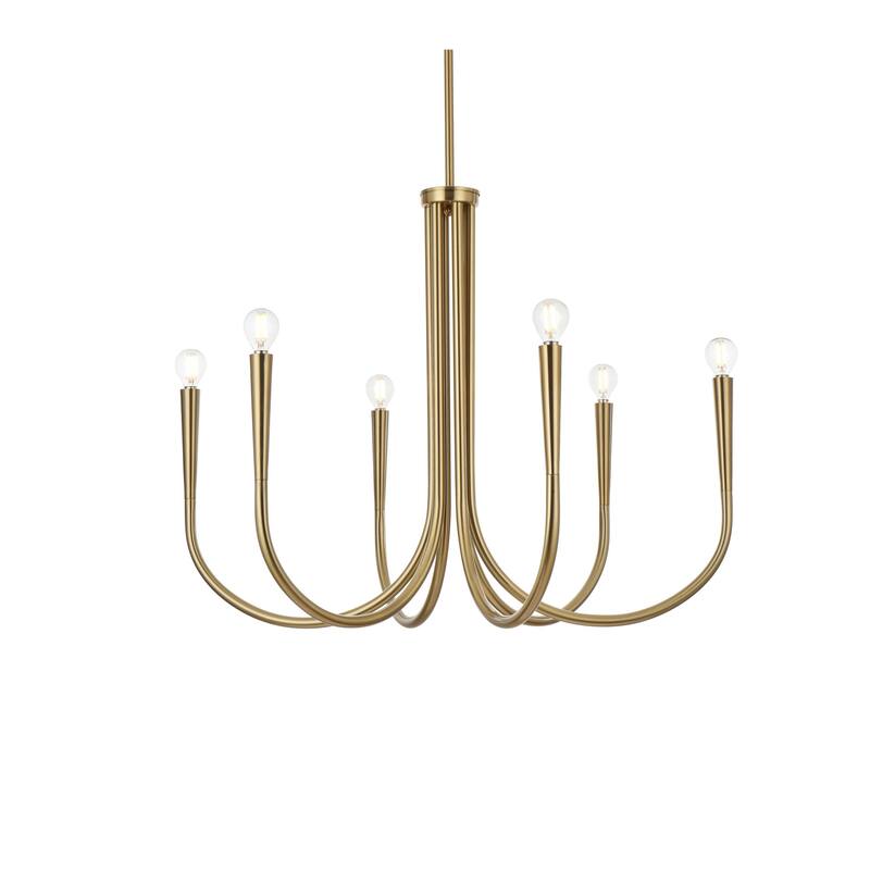 Elegant Lighting LD722D30 Layne 6 Light 30" Wide Taper Candle Style