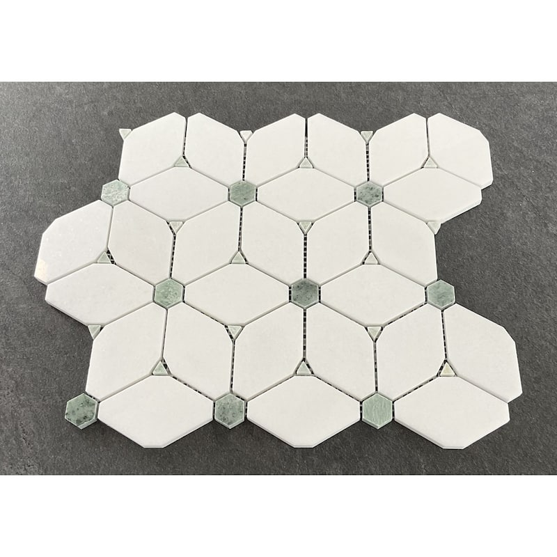 Water Jet Marble Novelty Mosaic Wall & Floor Tile - Case (10 Sheets)