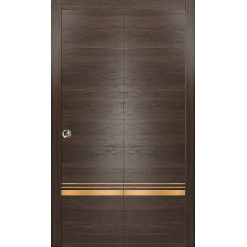 Bi-fold Doors 36 x 80 Planum 2010 Chocolate Ash with Sturdy Tracks - Grey - 72" x 84" ( 2* 36x84)
