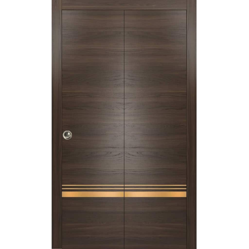 Bi-fold Doors 36 x 80 Planum 2010 Chocolate Ash with Sturdy Tracks