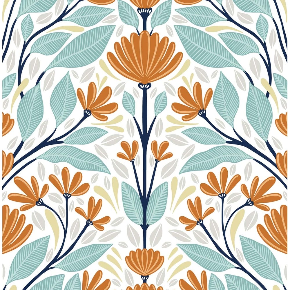 NextWall Folk Floral Peel and Stick Wallpaper