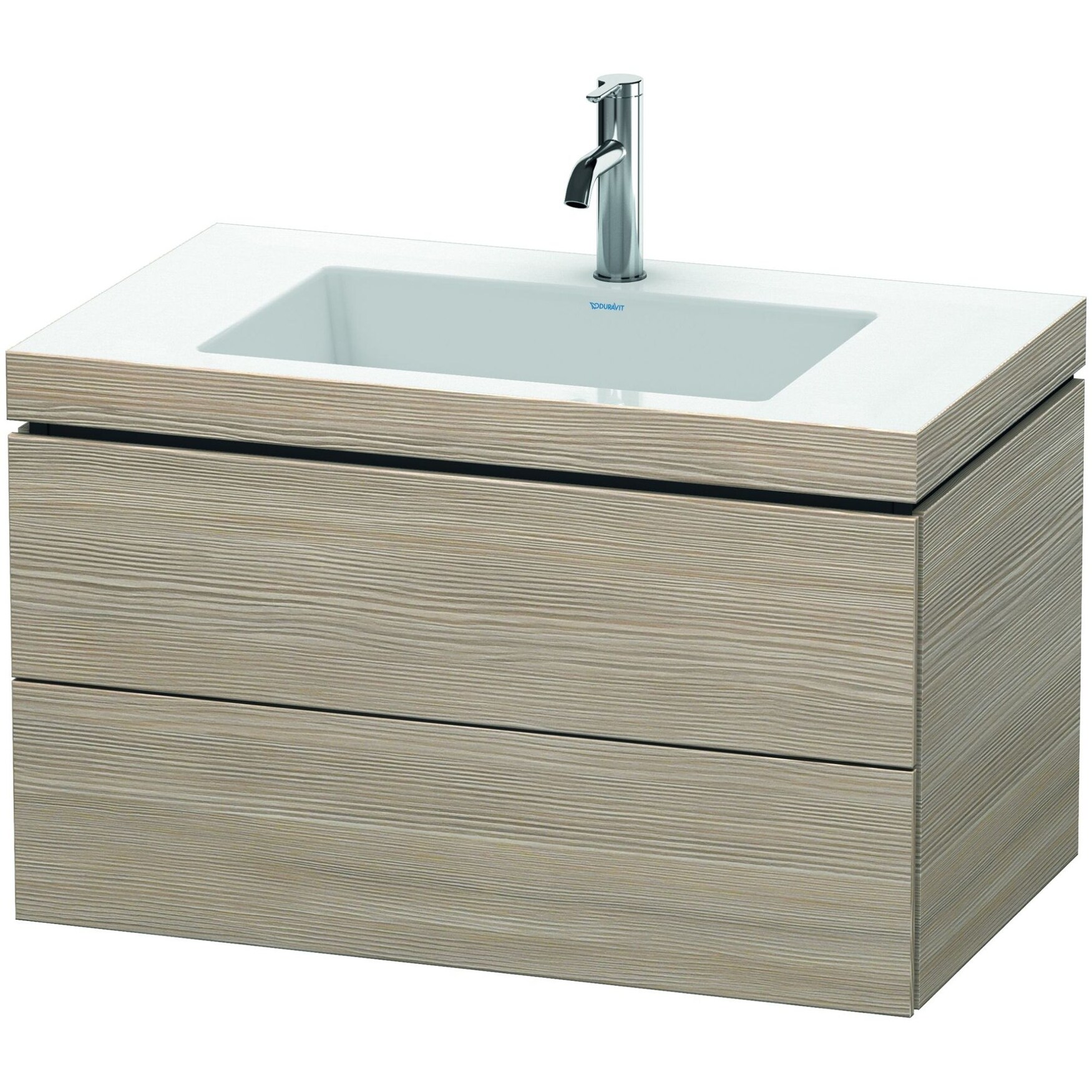 Duravit Lc6927 L Cube 32 Wall Mounted Single Basin Vanity Set With Wood Cabinet And Ceramic Vanity Top Pine Silver