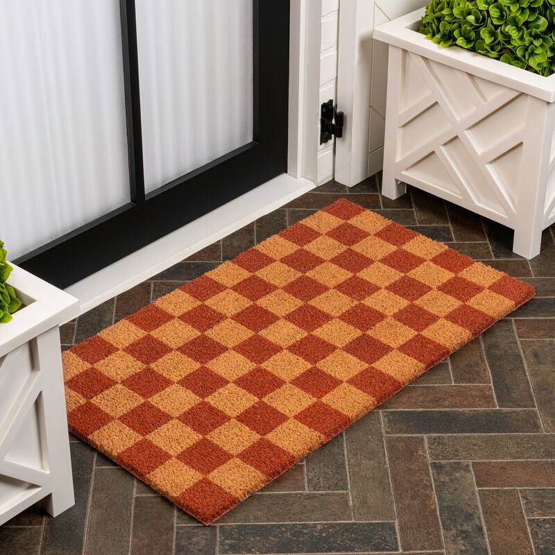 JONATHAN Y Classic Natural Coir Mat Indoor/Outdoor