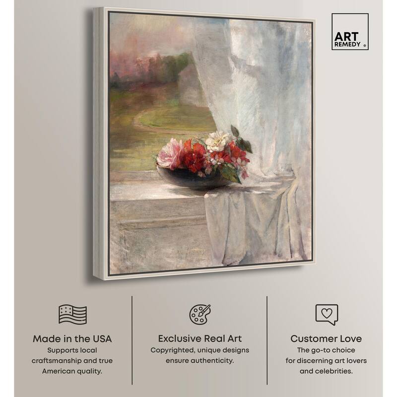 Flowers on a Window 1861 Canvas by Art Remedy