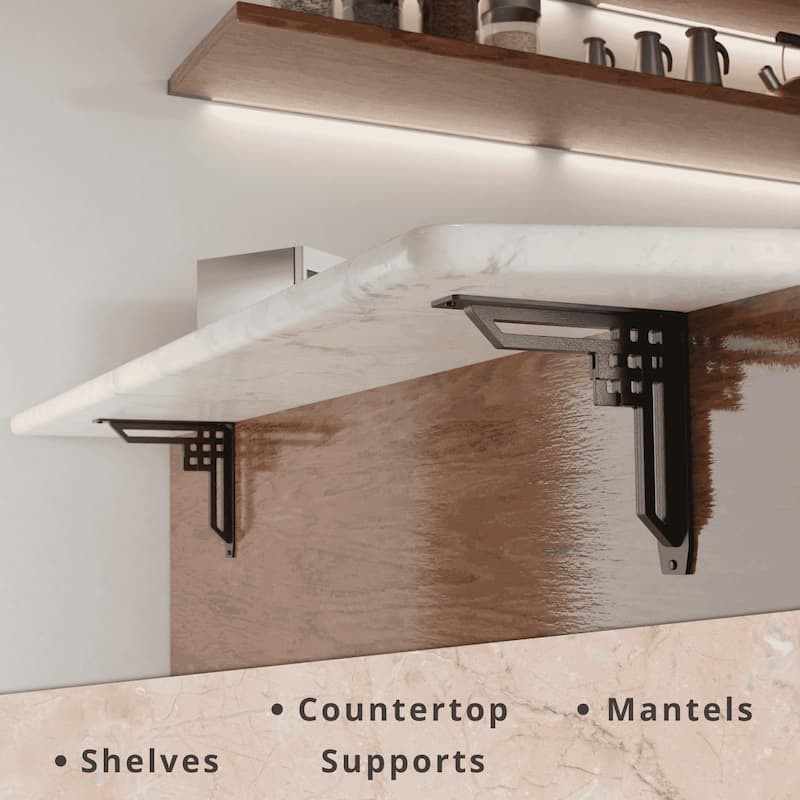 STARBY Rockville Heavy Duty Shelf Bracket Kit (Set of 2)