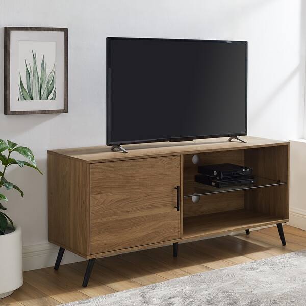 Shop Black Friday Deals On Carson Carrington Esbo 52 Inch Mid Century Tv Console On Sale Overstock 22580979 Slate Grey
