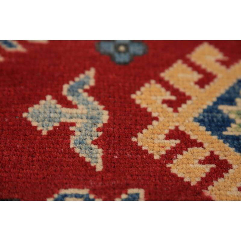 Red Kazak Foyer Rug Hand-Knotted Wool Carpet - 2'9" x 4'0"